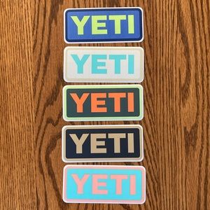 Set of 5 colorful YETI stickers